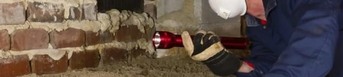 Pest control technician inspecting a crawl space for ant activity and entry points in Jacksonville, FL